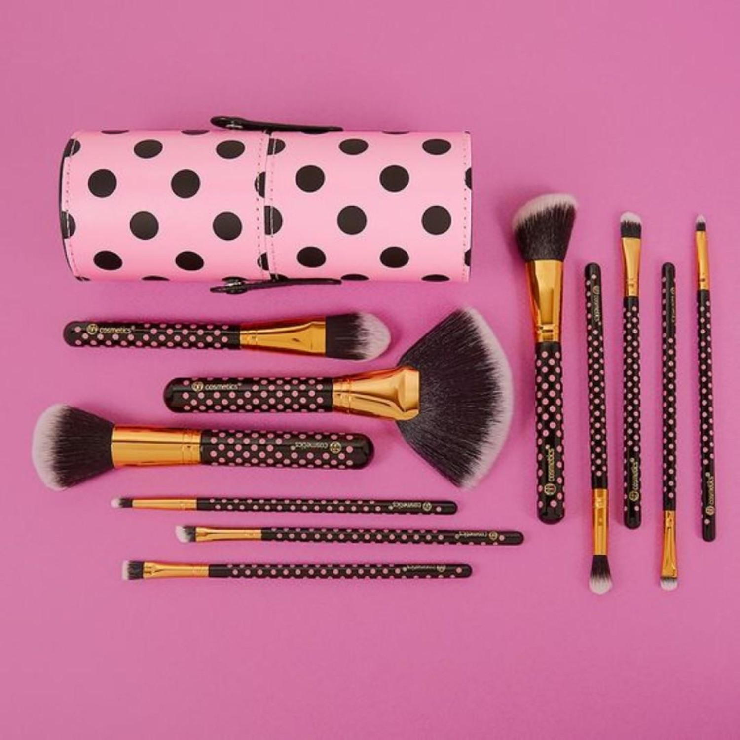 ست 11 عددی براش آرایشی بی اچ کازمتیکس BH Cosmetics Pink A Dot ست 11 عددی براش آرایشی بی اچ کازمتیکس BH Cosmetics Pink A Dot