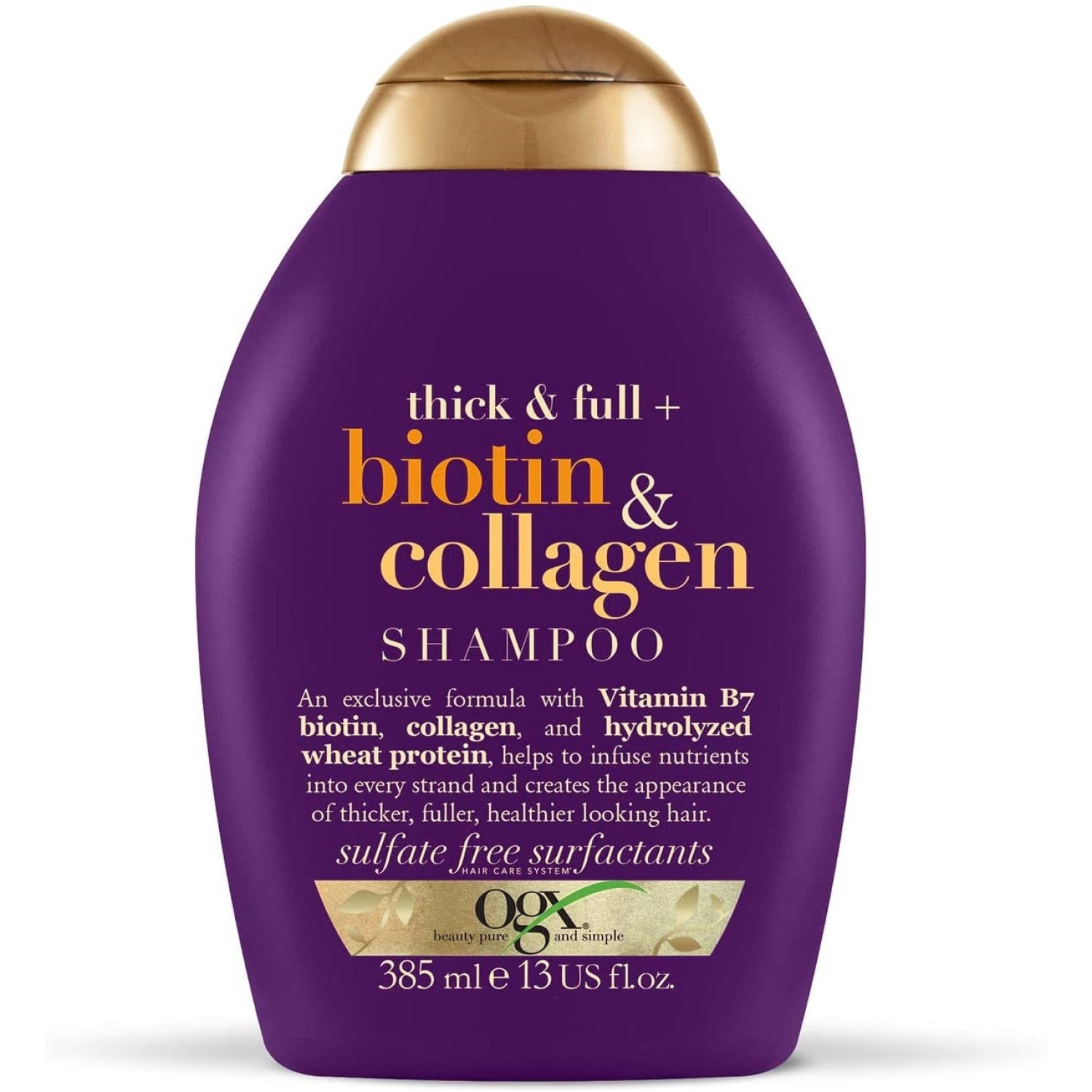 شامپو ضخیم کننده و حجم دهنده بیوتین و کلاژن او جی ایکس Ogx Biotin Collagen حجم 385 میلی لیتر