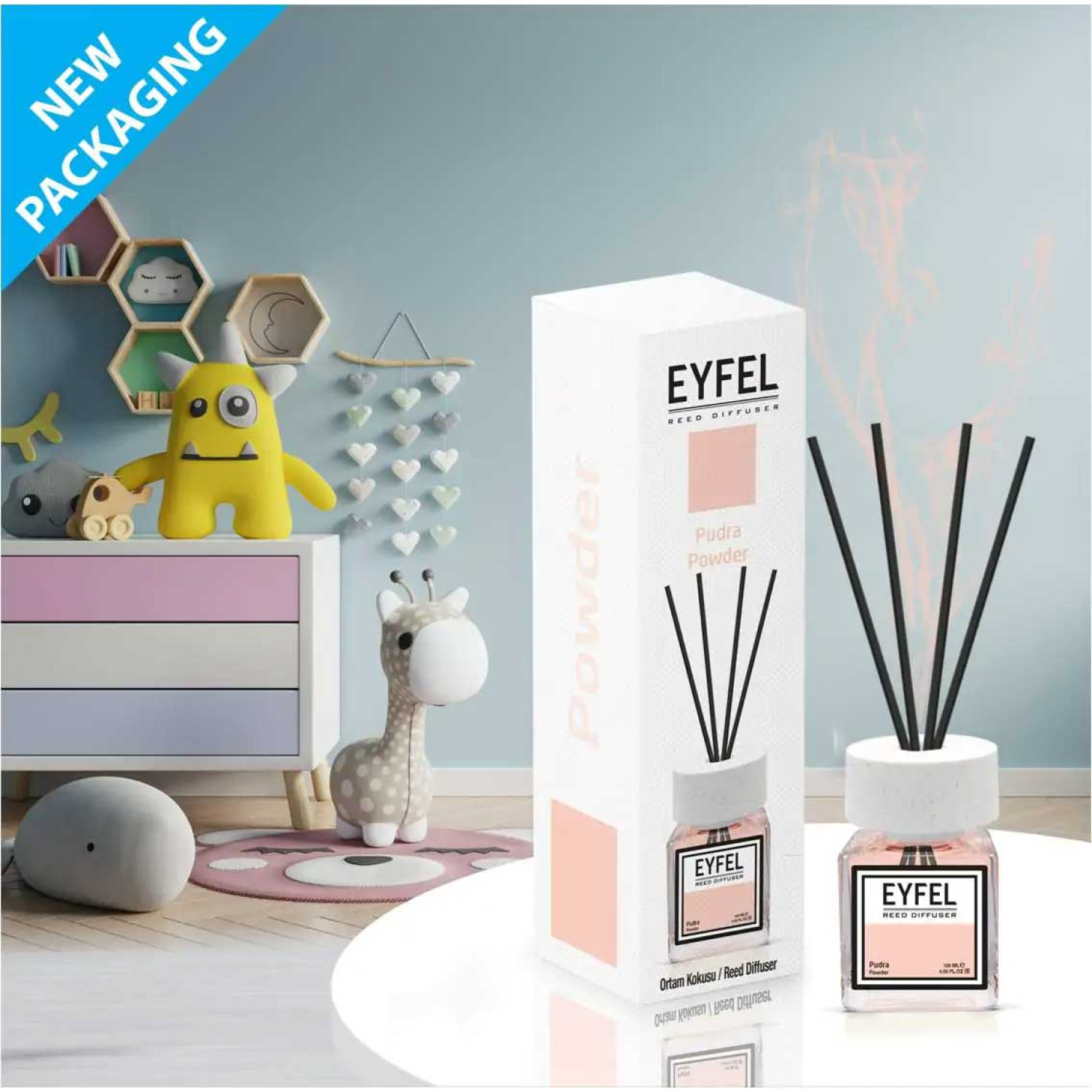 عطر خوشبوکننده اتاق ایفل رایحه پودری Eyfel Powder حجم 120 میلی لیتر