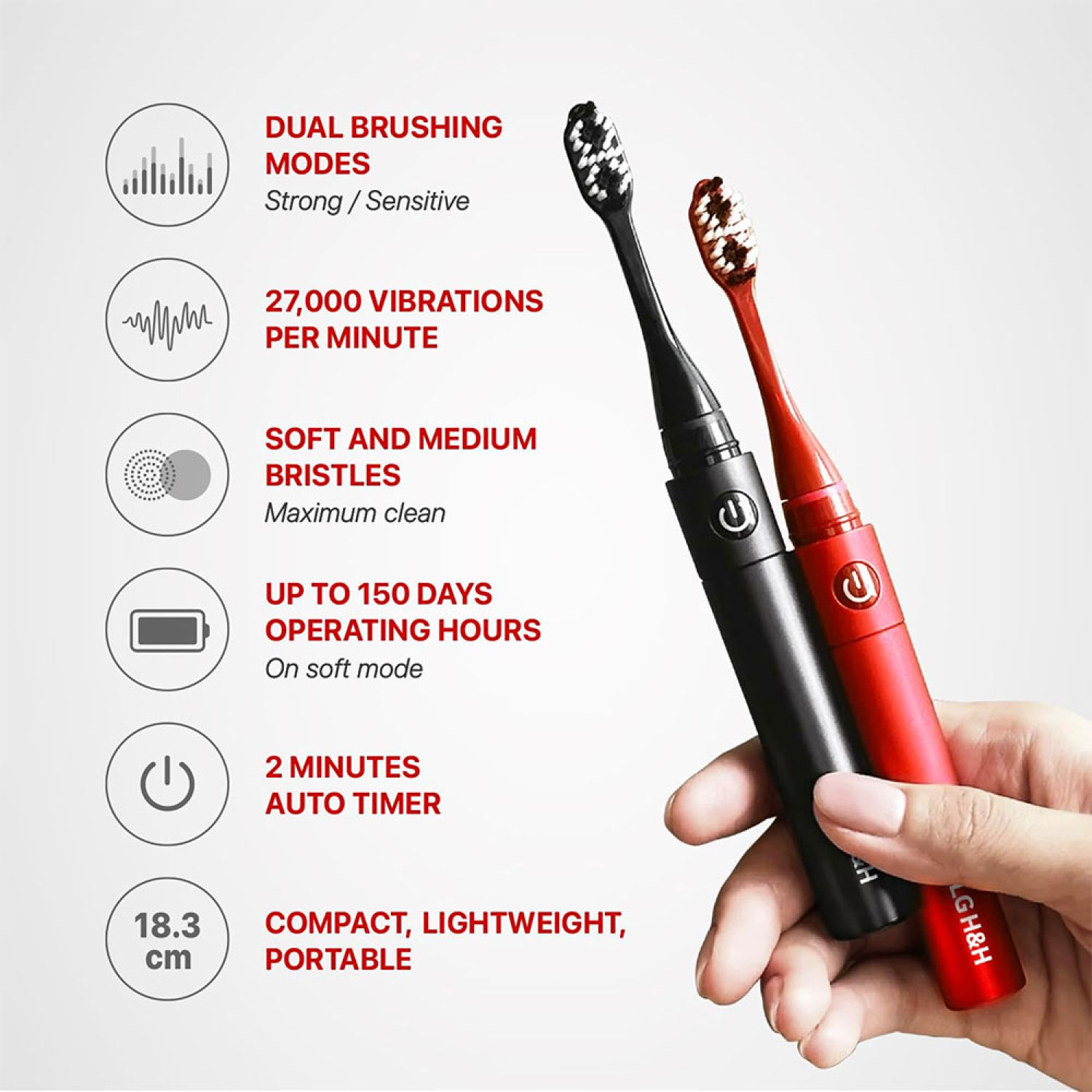 مسواک برقی ریچ دوال سونیک Reach Dual Sonic رنگ قرمز مسواک برقی ریچ دوال سونیک Reach Dual Sonic رنگ قرمز
