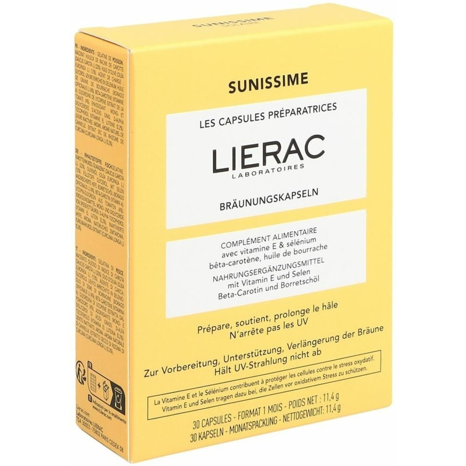 کپسول آماده سازی پوست برای برنزه لیراک Lierac Sunissime caps بسته 30 عددی کپسول آماده سازی پوست برای برنزه لیراک Lierac Sunissime caps بسته 30 عددی