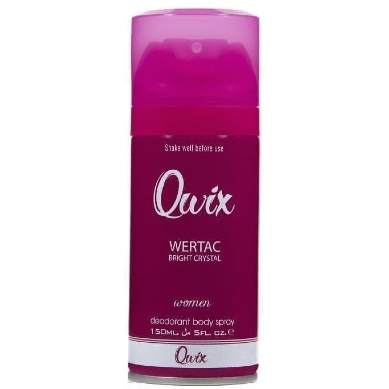 اسپری خوشبوکننده بدن زنانه کوئیکس رایحه عطر ورساچه برایت کریستال Qwix Body Spray