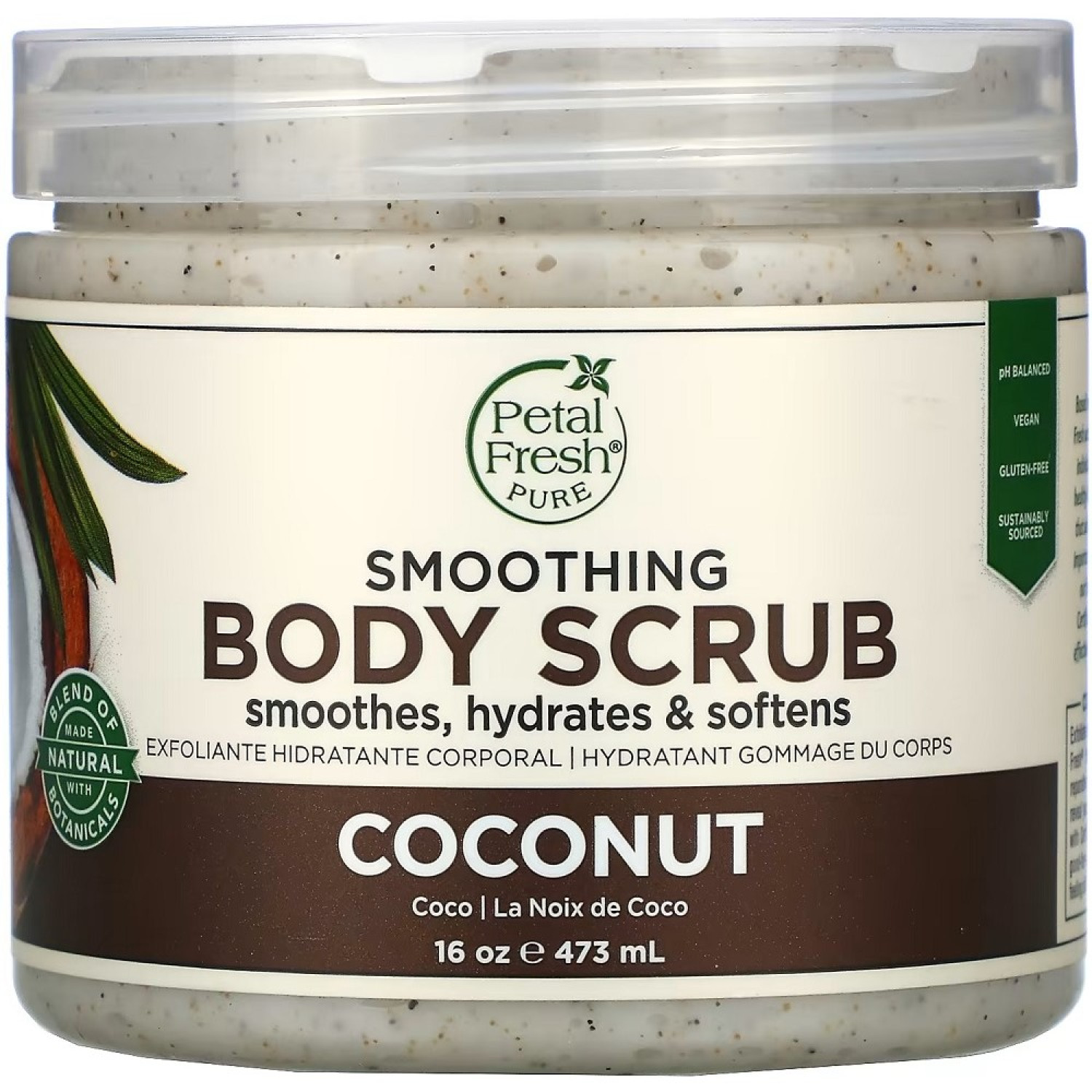 اسکراب بدن نارگیل پتال فرش Petal Fresh Smoothing حجم 473 میلی لیتر