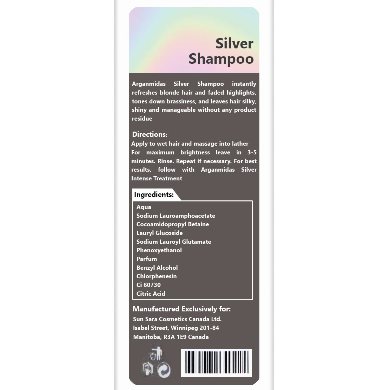 شامپو ضد زردی موی آرگان میداس Arganmidas Silver حجم 300 میلی لیتر