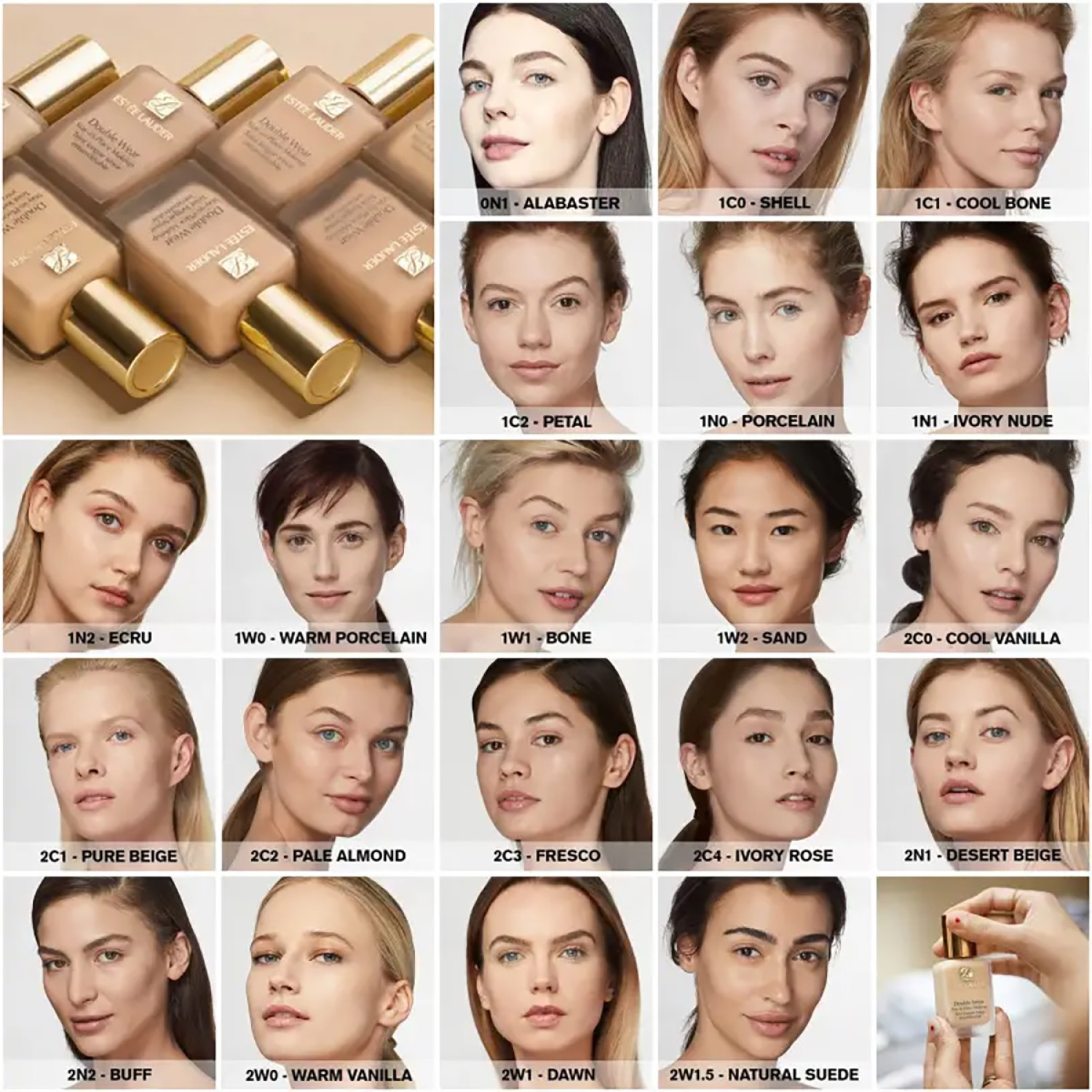 کرم پودر استی لودر دابل ویر Estee Lauder Double Wear Stay in Place شماره 1W1 استخوانی کرم پودر استی لودر دابل ویر Estee Lauder Double Wear Stay in Place شماره 1W1 استخوانی