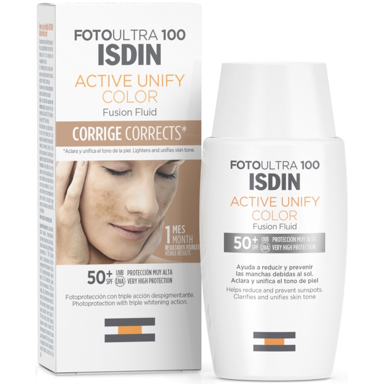 فلویید ضدآفتاب و رفع لک رنگی ایزدین Isdin Active Unify Color SPF50 حجم 50 میلی لیتر فلویید ضدآفتاب و رفع لک رنگی ایزدین Isdin Active Unify Color SPF50 حجم 50 میلی لیتر