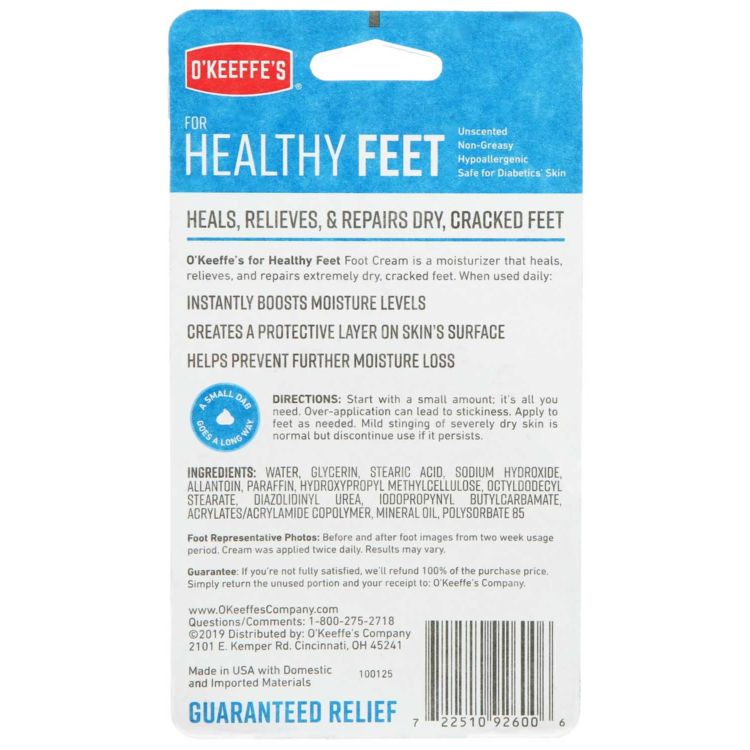 کرم ترمیم کننده قوی ترک پای اوکیفس OKeeffes Healthy Feet وزن 76 گرم کرم ترمیم کننده قوی ترک پای اوکیفس OKeeffes Healthy Feet وزن 76 گرم
