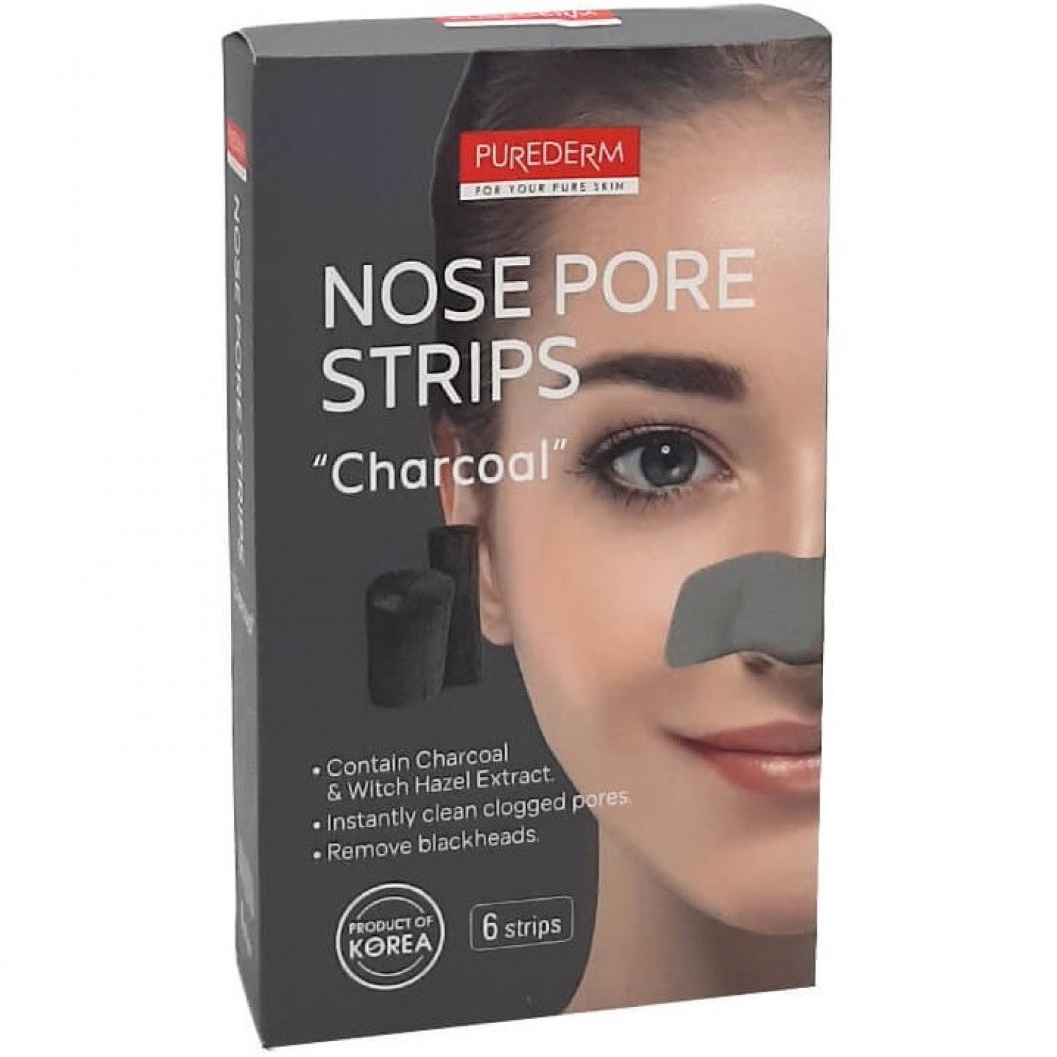 چسب پاک کننده بینی پیوردرم حاوی ذغال Purederm Nose Pore Strip بسته 6 عددی چسب پاک کننده بینی پیوردرم حاوی ذغال Purederm Nose Pore Strip بسته 6 عددی