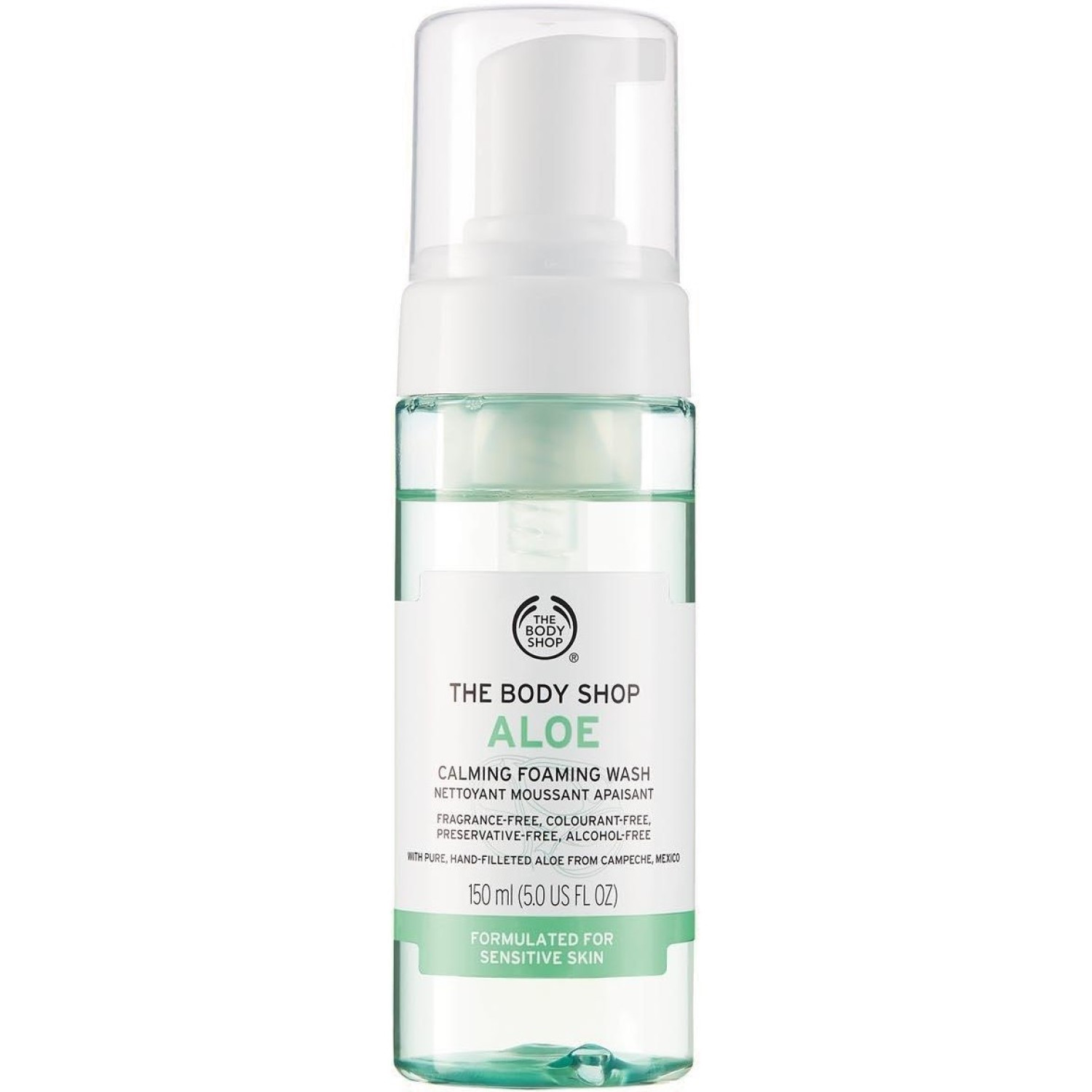 فوم پاک کننده صورت آلوئه ورای بادی شاپ The Body Shop Aloe حجم 150 میلی لیتر فوم پاک کننده صورت آلوئه ورای بادی شاپ The Body Shop Aloe حجم 150 میلی لیتر
