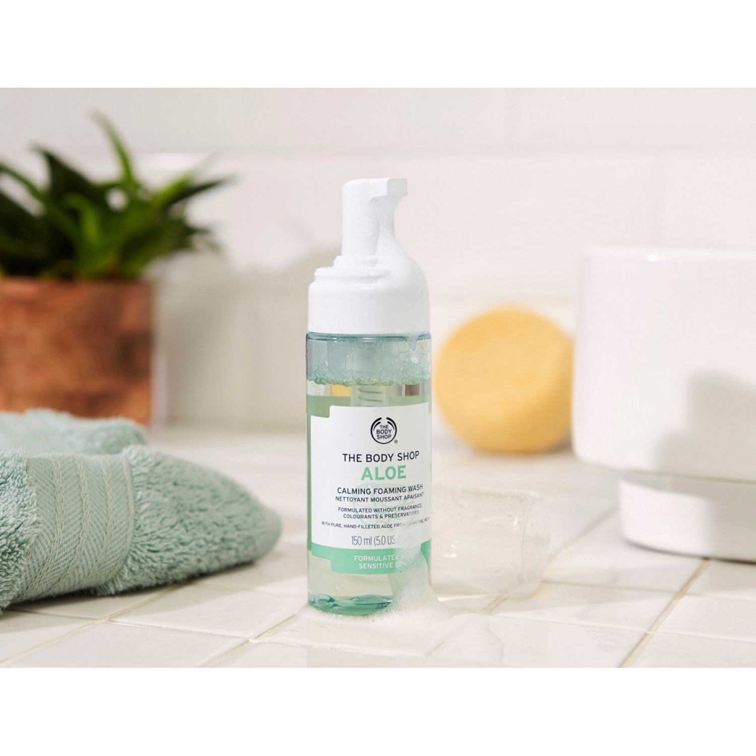 فوم پاک کننده صورت آلوئه ورای بادی شاپ The Body Shop Aloe حجم 150 میلی لیتر فوم پاک کننده صورت آلوئه ورای بادی شاپ The Body Shop Aloe حجم 150 میلی لیتر