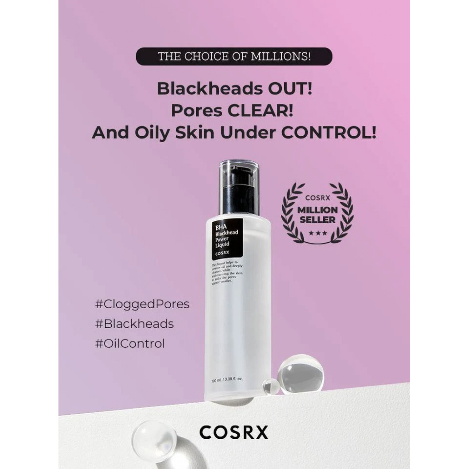 تونر لایه بردار و پاکسازی جوش سر سیاه کوزارکس Cosrx BHA حجم 100 میلی لیتر تونر لایه بردار و پاکسازی جوش سر سیاه کوزارکس Cosrx BHA حجم 100 میلی لیتر