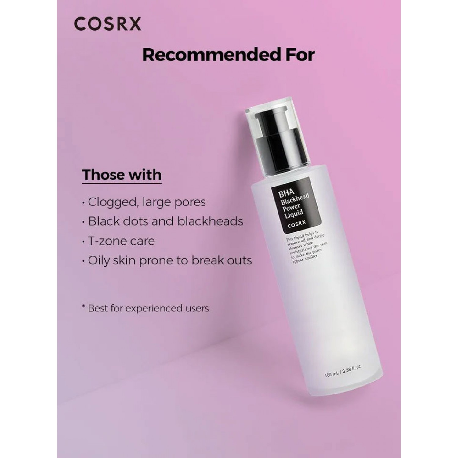 تونر لایه بردار و پاکسازی جوش سر سیاه کوزارکس Cosrx BHA حجم 100 میلی لیتر تونر لایه بردار و پاکسازی جوش سر سیاه کوزارکس Cosrx BHA حجم 100 میلی لیتر