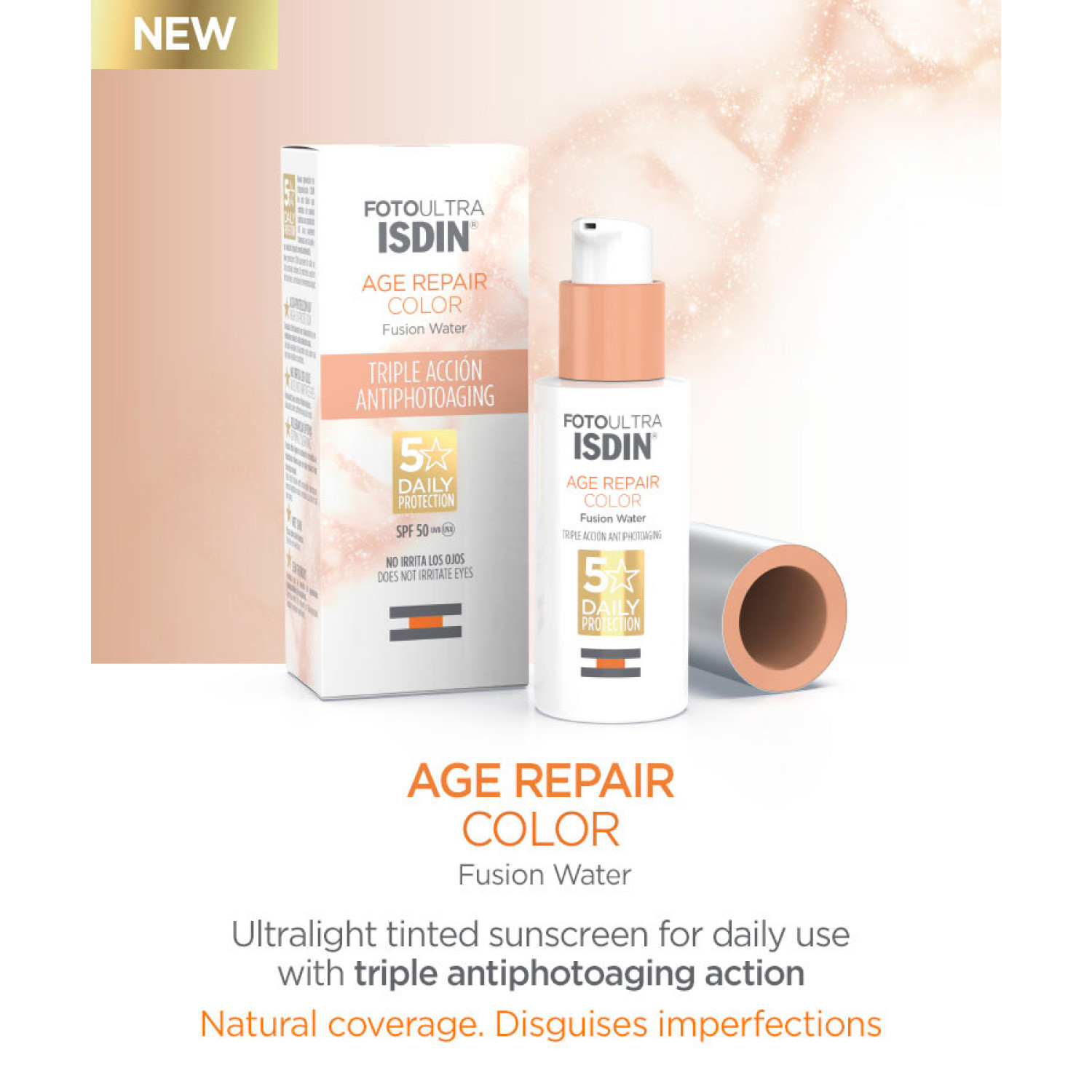 ضدآفتاب و ضد پیری رنگی ایزدین ایج ریپیر فیوژن واتر Isdin Age Repair Color SPF50 حجم 50 میلی لیتر ضدآفتاب و ضد پیری رنگی ایزدین ایج ریپیر فیوژن واتر Isdin Age Repair Color SPF50 حجم 50 میلی لیتر