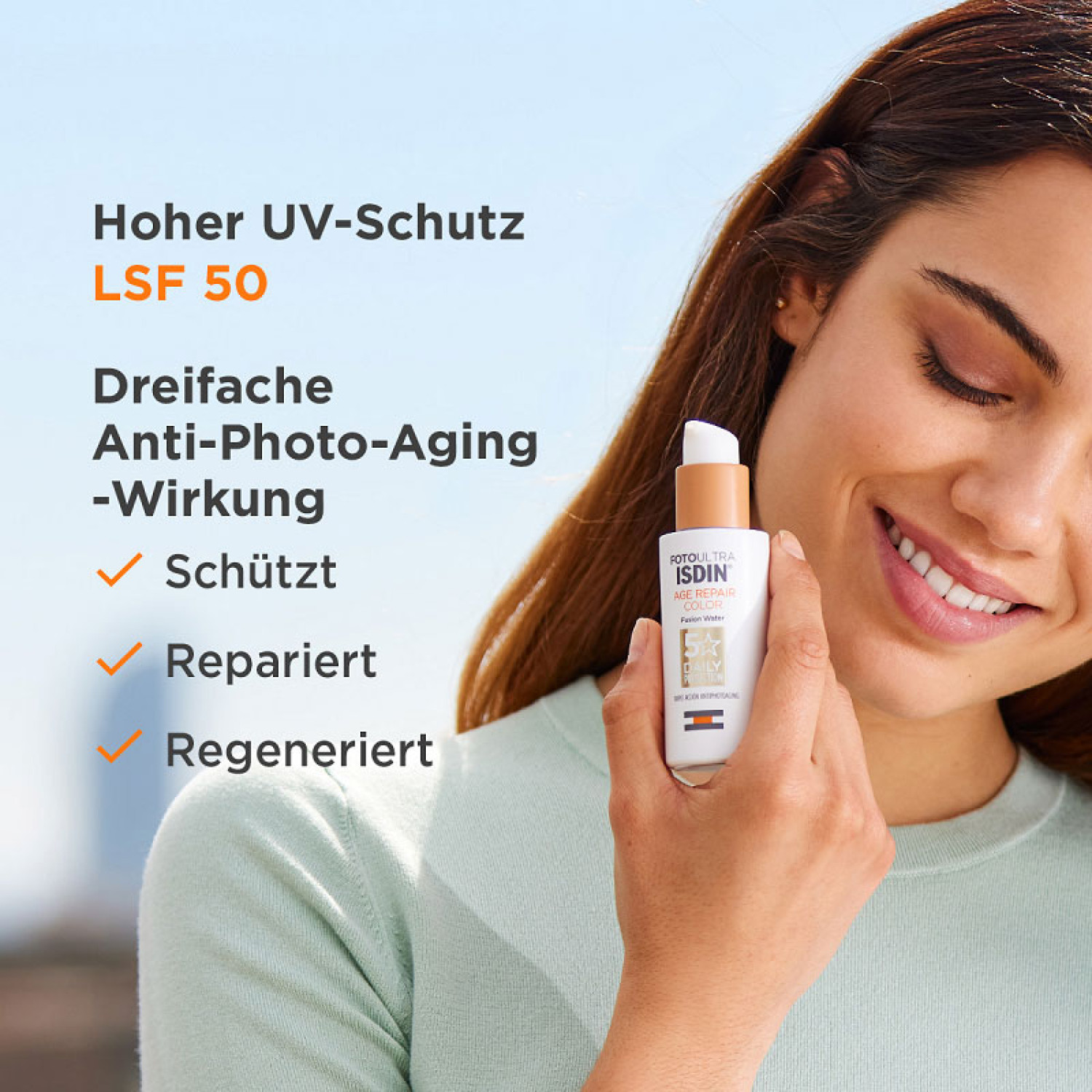 ضدآفتاب و ضد پیری رنگی ایزدین ایج ریپیر فیوژن واتر Isdin Age Repair Color SPF50 حجم 50 میلی لیتر ضدآفتاب و ضد پیری رنگی ایزدین ایج ریپیر فیوژن واتر Isdin Age Repair Color SPF50 حجم 50 میلی لیتر
