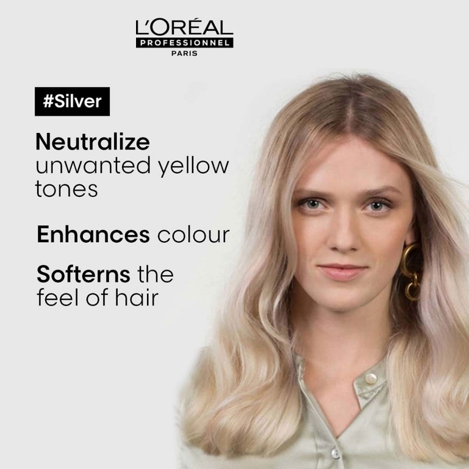 شامپو خنثی کننده و درخشان کننده موی حرفه ای لورال سری اکسپرت LOreal Silver حجم 500 میلی لیتر شامپو خنثی کننده و درخشان کننده موی حرفه ای لورال سری اکسپرت LOreal Silver حجم 500 میلی لیتر
