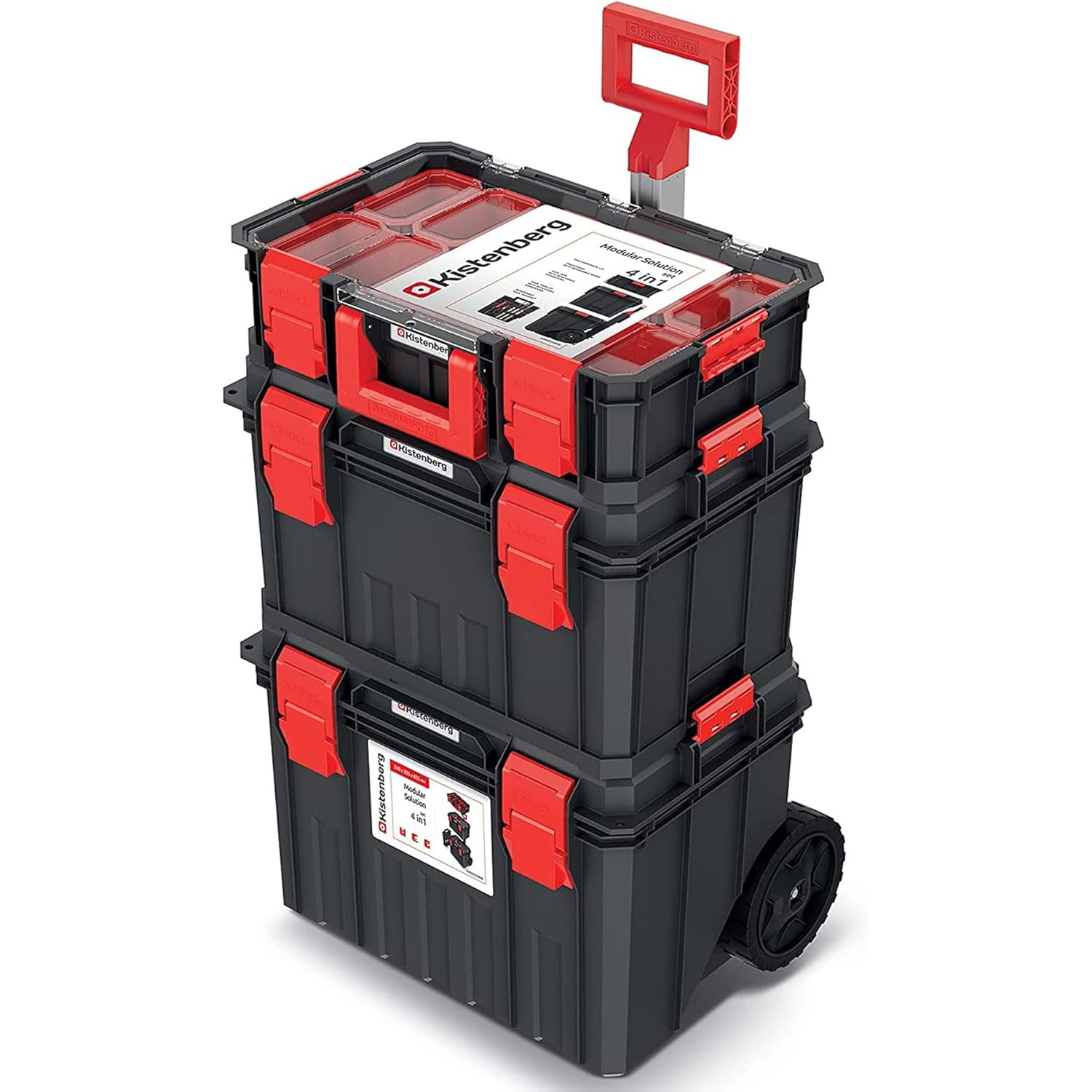 ست جعبه ابزار ماژولارKistenberg مدل KMSS553585B - ظرفیت 50 کیلوگرم با چرخ و دسته تلسکوپی- ساخت لهستان ست جعبه ابزار ماژولارKistenberg مدل KMSS553585B - ظرفیت 50 کیلوگرم با چرخ و دسته تلسکوپی- ساخت لهستان